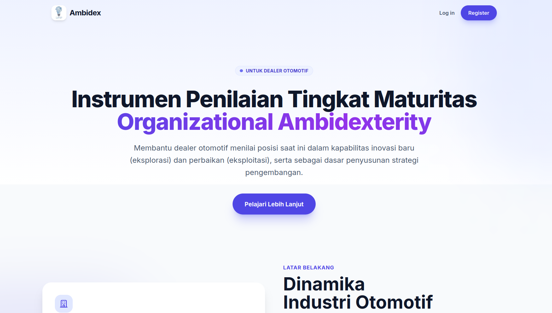 Halaman Landing Page Ambidex
